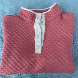 Pink quilted pull over sweatshirt